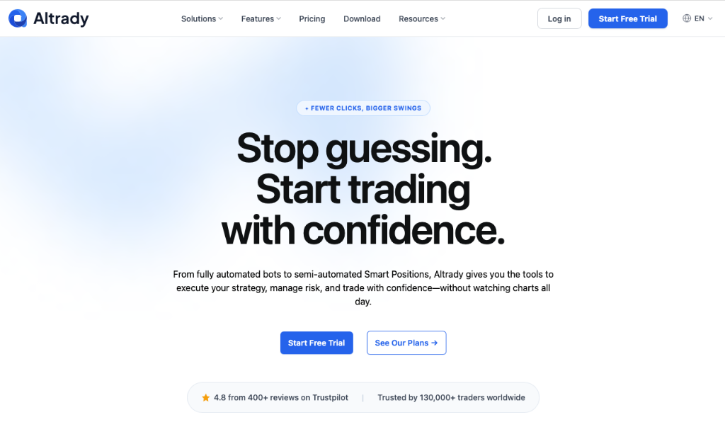 Altrady crypto trading analytics dashboard