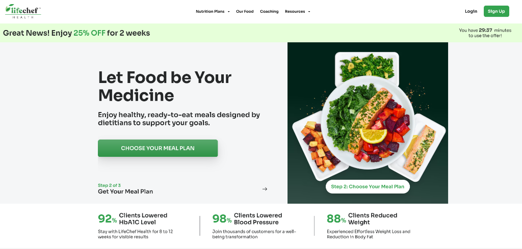 LifeChef Health meal delivery platform