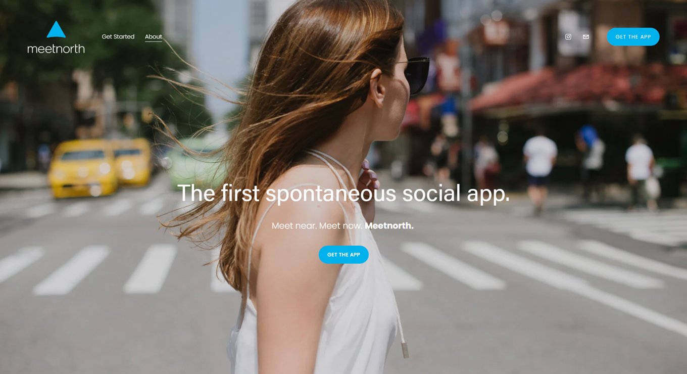 MeetNorth marketing hero — the first spontaneous social app